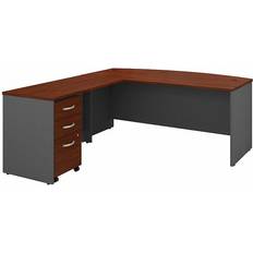 Cherry wood executive desks Bush Business Series C Executive L-Shaped Bowfront Writing Desk