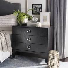 Black Bedside Tables Safavieh Lorna 3-Drawer Bedside Table