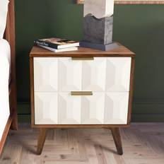 Silver Bedside Tables Steve Silver Ginny Burnished Bedside Table