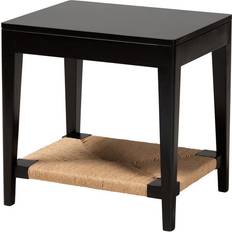 Baxton Studio Freya Modern Bohemian Black Wood End Table Mesa Auxiliar