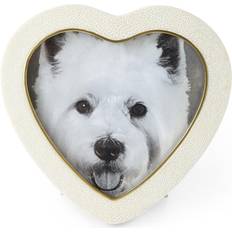 Green Photo Frames Cream Faux-Shagreen Heart Picture CREAM Photo Frame