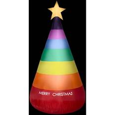 Decorations Gemmy 7Ft AirblownÂ® Inflatable Rainbow Christmas Cone Tree Decoration