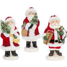 Christmas Tree Ornaments Melrose 8.75" Santa Figurine Set Christmas Tree Ornament