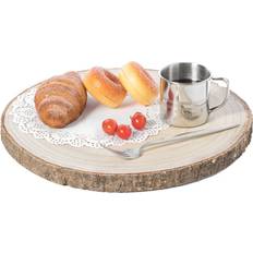 Beige Decorations Vintiquewise 14 Dia Barky Natural Wood Slabs Rustic Ornament Slice Tray Decoration