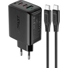 65w pd Acefast Wall Charger A13 PD 65W, 2x USB-C USB black USB Ladegerät, Schwarz