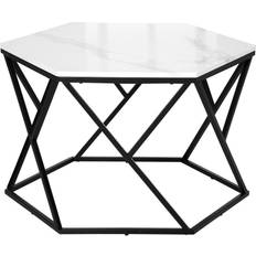Gloss coffee table Homcom Modern High Gloss Marble Coffee Table 70x81cm