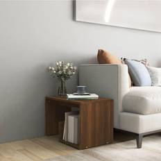 Træ Småborde vidaXL Sidebord 59 x 36 x 38 cm Konstrueret Træ Brun Egetræsfarve Småbord