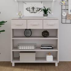 vidaXL HAMAR 90 x 35 x 90 cm Massivt Fyrretræ Hvid Konsolbord 90x90cm