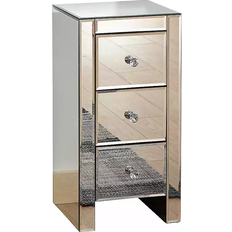 Chest of Drawers GFW Mirrored Three Slim Mirror Chest of Drawer 30x60cm