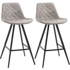 Black Bar Stools Homcom Set Of 2 Vintage Bar Stool 2pcs