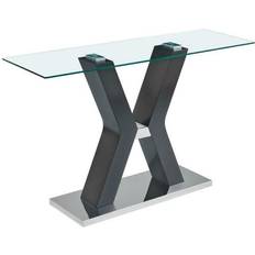 Dkd Home Decor Console Tables Dkd Home Decor Black Tempered Glass MDF Wood Console Table