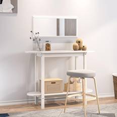 vidaXL 110 x 40 x 80 cm Massivt Fyrretræ Hvid Konsolbord