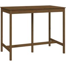 vidaXL 140 x 80 x 110 cm Massivt Fyrretræ Gyldenbrun Barbord
