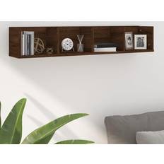 vidaXL brown oak CD Wall Shelf