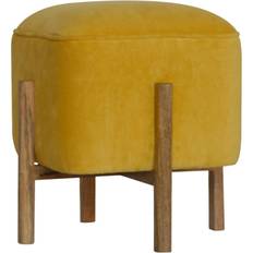 Yellow Stools Artisan Square Velvet Foot Stool