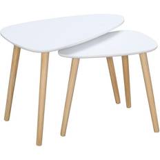 Homcom White Small Tables Homcom Side Set Bedside Small Table