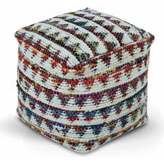 White Bean Bags Homescapes Cream Chindi Small Square Bean Bag