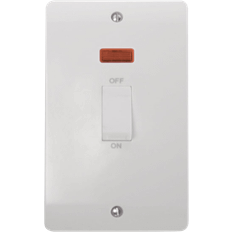 Click Scolmore Click Mode 45A DP Switch 2 Gang Upright Neon