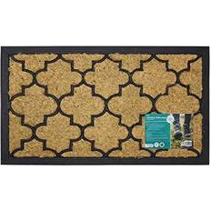 JVL Comfort Coir Gummi Skrapa Entré Dörrmatta 40 x 70 cm Natur, Svart, Brun