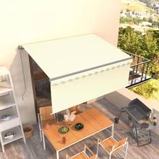 vidaXL Tenda Da Sole Retrattile Manuale 3.5x2.5 m Crema Arredo Giardino