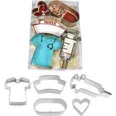 R&M International Nurse Set of 5 One Size Silver Cookie Cutter