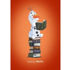 Orange Plakate & Poster Komar Disney Wandbild Frozen Olaf Reading Kinderzimmer, Babyzimmer, Dekoration, Kunstdruck