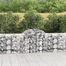 Argent Paniers gabion vidaXL Panier De Gabion Pour Pierre Jardin Patio Extérieur 200x50x80/100 cm