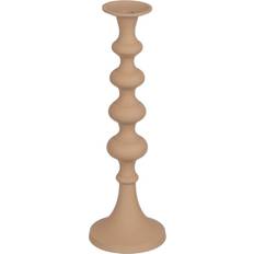 Beige Candelabros, Velas y Fragancias para el Hogar BigBuy Home Portavelas 13 x 13 x 39.5 cm Beige Aluminio Candelabro