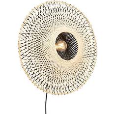 QAZQA Orientalisk vägglampa rotting stickpropp Väggarmatur