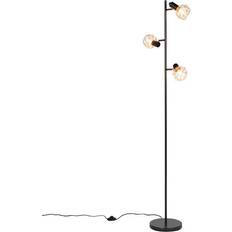 Koppar - Stål Golvlampor QAZQA svart koppar Mesh Golvlampa