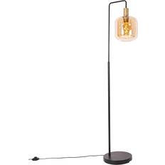 Vidrio Lámparas de Pie QAZQA black Floor Lamp