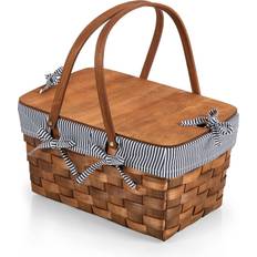 Picnic Time Kansas Handwoven Wood Basket