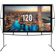 Projector Screens Khomo Gear Portable Folding Frame Projector Screen, Nylon in White, Size 104.0 W in Wayfair GER-1162