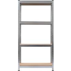 vidaXL Argento 80x40x160 cm Acciaio e MDF Scaffale per libri 80cm