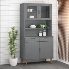 vidaXL Highboard-Oberteil MOLDE Grau 90 x 35 x 100 cm Sideboard