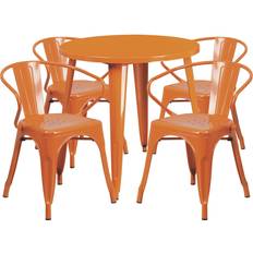 Orange Patio Dining Sets Flash Furniture Cory Commercial Grade Patio Dining Set