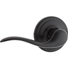 Kwikset Tustin Matte Black Left-Handed Half-Dummy Door Lever with Microban Antimicrobial