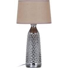 BigBuy Home Stylish Beige and Silver Desk 26 x 26 x 49.5 cm Table Lamp