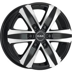 Kam MAK Stone6 Black Machined Face 6.5x16 6/125 ET50 B74.1