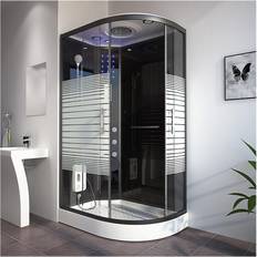 Home Deluxe Doccia Vapore Con Cascata E Sauna 120 x 80 cm Black Pearl