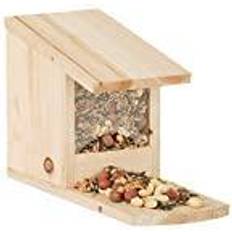 Relaxdays Squirrel Feeder for Placing, Wood, Weather-Resistant, HxWxD:
