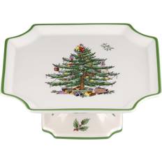 Dishwasher Safe Cake Stands Spode Christmas Tree 1- Tier White Footed Cake Stand