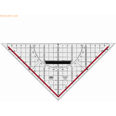 Rot Lineale M+R Geodreieck 23cm Acrylglas glasklar