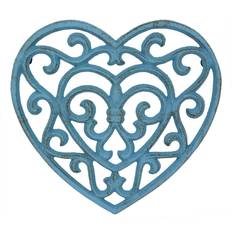 Stonebriar Collection Country Rustic Heat Denim Blue Heart Shaped Gryteunderlag