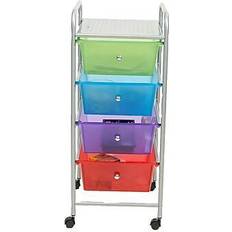 Multicolored Trolley Tables Mind Reader 4 Rolling Cart Trolley Table