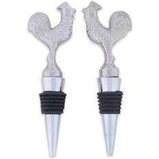 Bottle Stoppers Design Imports Silver Rooster Bottle Stopper