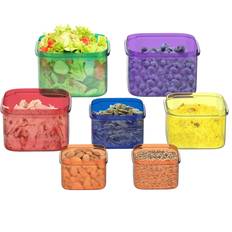 Yellow Food Containers Classic Cuisine Portion Control 7 Piece Color Coded Set Food Container