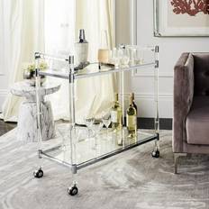 Silver Trolley Tables Safavieh Couture Duval 2-Tier Trolley Table