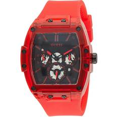 Dam - Röd Armbandsur Guess 43 x 51 mm Kristall Accent Klocka