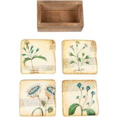 Beige Coasters 3R Studios Floral Set Box Hello Honey Coaster 4